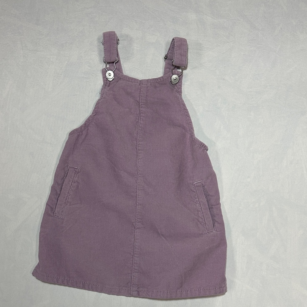 Kids Spring Purple Corduroy Overalls Dress 3T